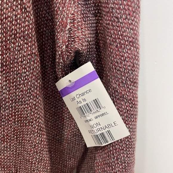 Max Studio Striped Hooded High/Low Tunic Burgundy - Picture 7 of 7